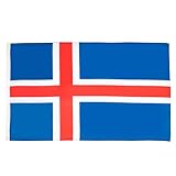 FLAGGE ISLAND 250x150cm - ISLÄNDISCHE FAHNE 150 x 250 cm - flaggen AZ FLAG Top Qualität