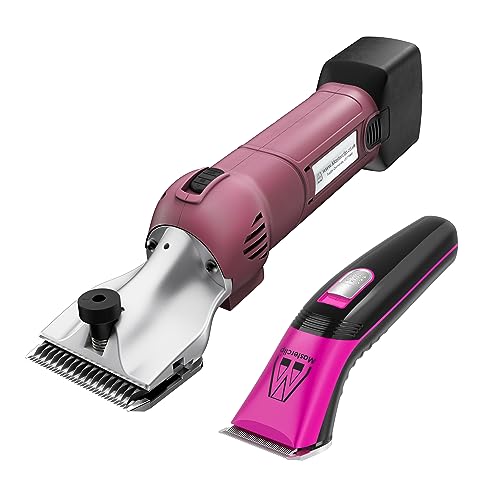 Kabellose Pferdeschneide-Kombination, HD-Roamer, strapazierfähig, mit Showmate-Trimmer, erhältlich in 3 Farbkombinationen (mit rosa Showmate)