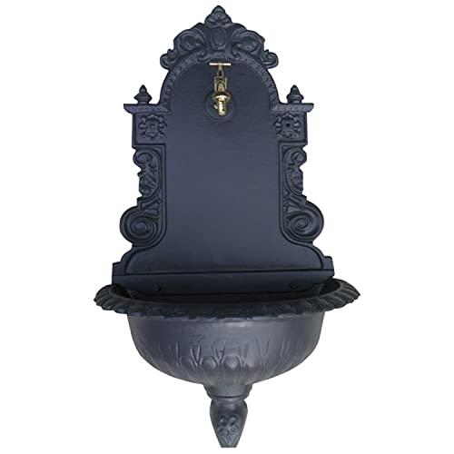 Brunnen Garten Mauer aus Gusseisen Mod Tirol 45 x 25 x H 80 cm Schmetterling