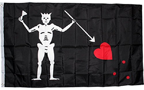 3 x 5 schwarz Bart Blackbeard Pirat Rough Tex Nylon gestrickt Flagge 3 'x5' Banner 100D House Banner Double genäht farbbeständige Premium Qualität