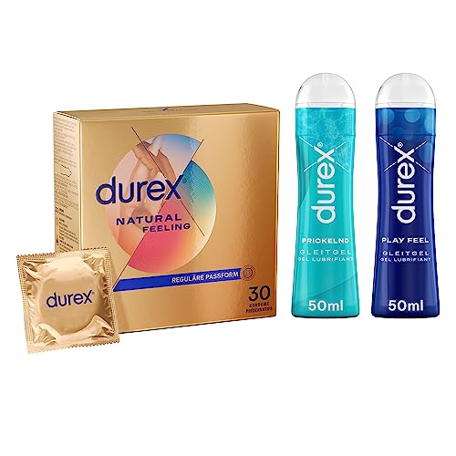 Durex Say No To Latex - Ausprobierpaket für Sie und Ihn - Bundle mit Kondomen & Gleitgelen für ein latexfreies Vergnügen - 3 Artikel