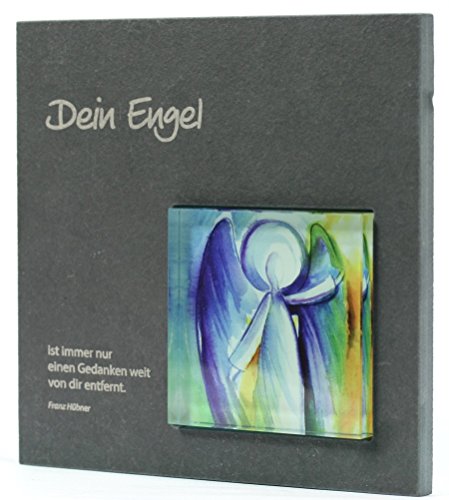 Schiefer-Relief mit Glaseinsatz - Dein Engel…