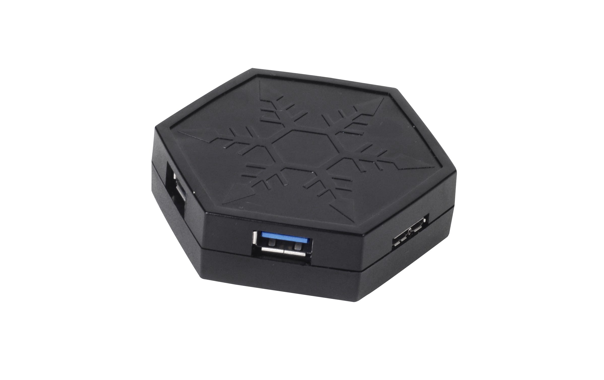 SilverStone SST-EP01 - 4-Port USB 3.0 Hub, BC 1.2-kompatibler 5V Stromausgang für schnelles Laden, integrierter Magnet