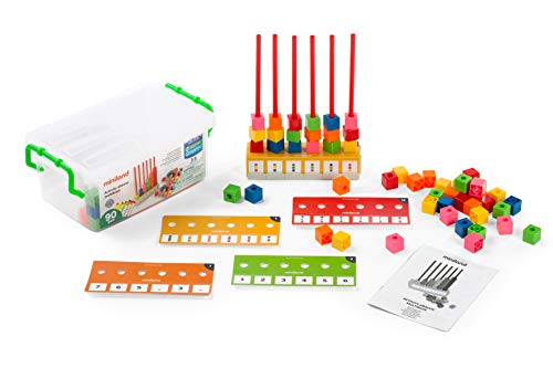 Miniland Educational 95053 - Abacus Multibase 90 Teile Behälter- mit Aktivitäten