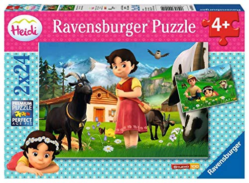 Ravensburger Kinderpuzzle 09091 - Heidi in den Alpen - 2 x 24 Teile