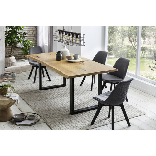 SalesFever Esstisch »Tisch«, BxT: 126 x 80 cm, metall|eichenholz - beige 2