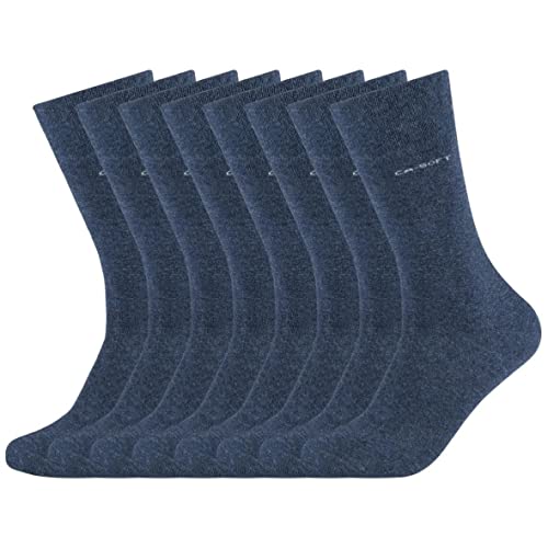 Camano 8 Paar Socken Unisex 3642 CA-SOFT Cotton ohne Gummidruck Damen und Herren Strümpfe, Farbe Jeans, Größe 43-46