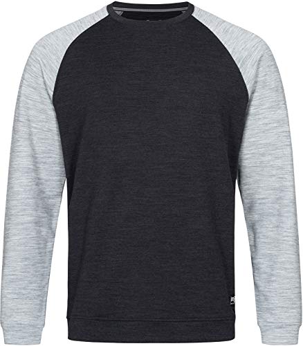 super.natural Signature Contrast Rundhals Sweater Herren Jet blk Melange/ash Melange/Fresh White Back Größe L 2020 Midlayer