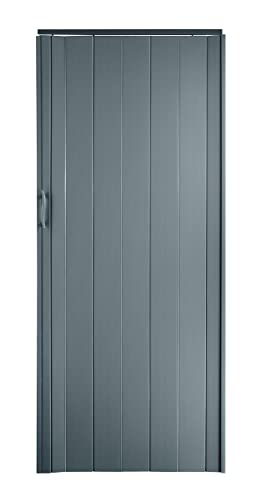 Falttür Schiebetür Tür grau farben Höhe 202 cm Einbaubreite bis 85 cm Doppelwandprofil Neu