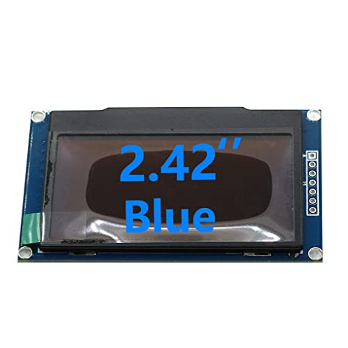 OLED Modul 2,42 Zoll SSD1309 I2C/IIC Port 4Pin 7Pin Anzeigemodule Tragbarer LED Bildschirm Selbstleuchtende Bildschirme, Blau, 7 pines
