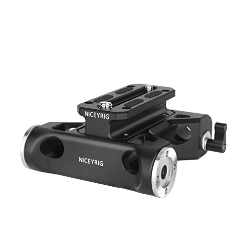 NICEYRIG Riser Grundplatte mit Rosettenhalterung & 15 mm Stabklemme für Canon C100/C300/C500 Sony FS7/FS5/FX9 Red DSMC2 Kinefinity Cinema Camera