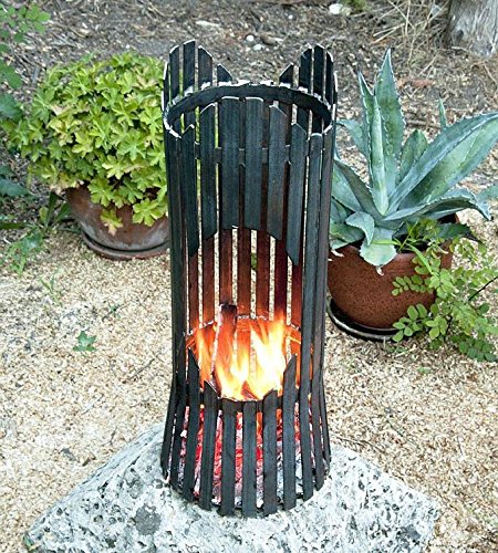 DanDiBo Feuersäule Garten Albero Feuerkorb Feuerschale 60 cm Metall Feuerstelle Säule