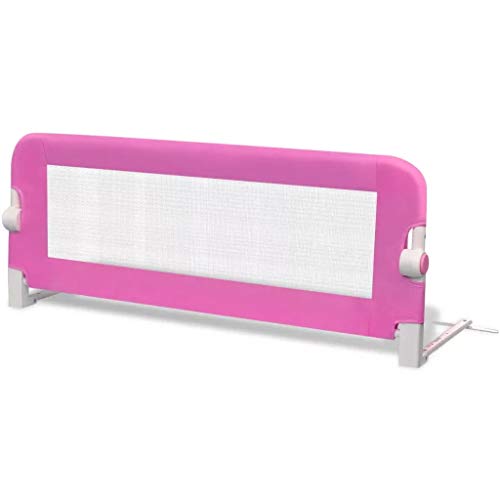 Kinder Bettschutzgitter, Bettgitter Fallschutz beim Schlafen Klappbar passend für Kinder-Eltern-Bette (102 x 42cm, Rosa)