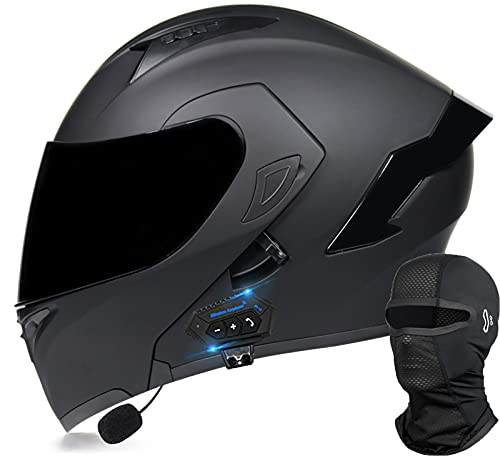 Motorradhelm Modulare Klapphelm Mit Bluetooth Integrierter Bluetooth ECE/DOT Genehmigt Motorrad Full Face Helm Rollerhelm Anti-Fog-Doppelspiegel Sturzhelm FüR Damen Herren K,XL=(59-60CM)