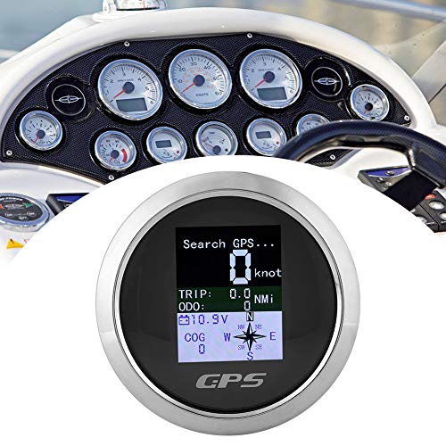 GPS Tachometer Geschwindigkeitsmesser Kilometerzähler für Auto Boot 85mm(Schwarzes Zifferblatt)