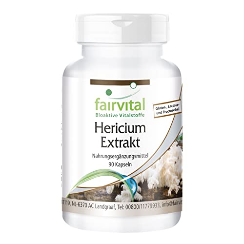Hericium Extrakt 500mg - HOCHDOSIERT - VEGAN - 90 Kapseln - Pilzextrakt standardisiert auf 30% Polysaccharide