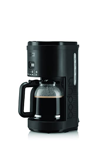 BODUM 11754-01EURO-01 BISTRO Programmierbare elektrische Kaffeemaschine mit Permanentfilter, 900 W, 12 Tassen, 1,5