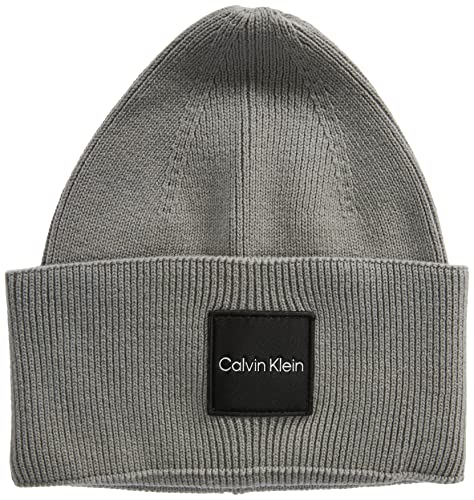 Calvin Klein Herren Beanie-Mütze aus feiner Baumwolle Strickmütze, Reptile Green, One Size