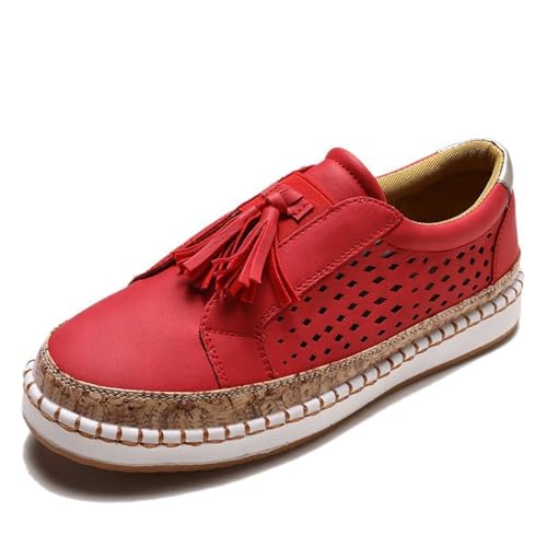 HFDHD Dotmalls Schuhe, 2024 Libiyi Schuhe Damen, Dotmalls Damen Ultra-Bequeme, atmungsaktive Sneakers, Bequeme Schuhe mit Fußgewölbeunterstützung für Damen (39,Red)