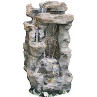 Granimex Caso Polystone Schiefer-Wasserfall mit Pumpe und LED-Beleuchtung Zierbrunnen Wasserspiel 105x60x50 cm