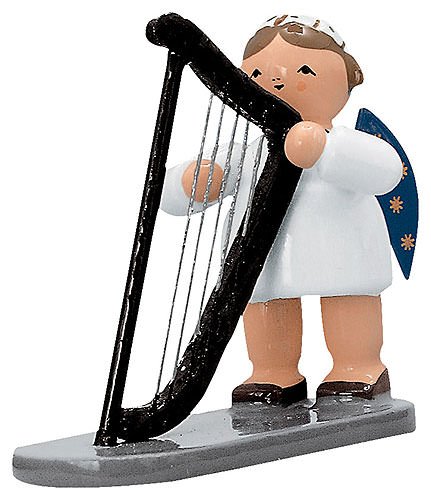 KWO Olbernhau 75615 Engel mit Harfe, 5 cm