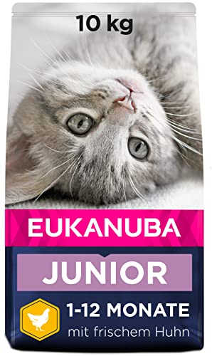 Eukanuba Kitten Premium Trockenfutter für Kätzchen von 1-12 Monate, fördert gesundes Wachstum, hoher Fleischanteil 10Kg