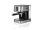 MAGNANI 1100W Espressomaschine für Espresso, Americano, Cappuccino & Latte Macchiato, 15 bar Edelstahl Kaffeemaschine mit abnehmbarem 1,5L Wassertank