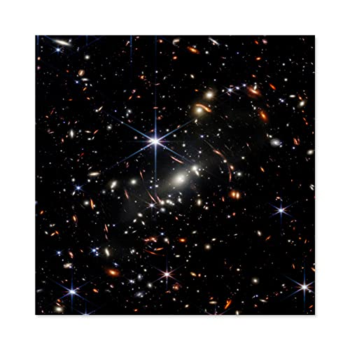 NASA James Webb Space Telescope Deep Field Image Stars Thousands Galaxies Photo Large Wall Art Poster Print Thick Paper 24X24 Inch