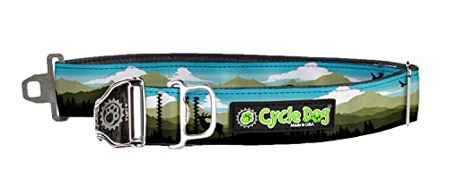 Cycle Dog Eagle Sunrise Hundehalsband mit Flaschenöffner, fett, Größe M, 30,5-53,3 cm, geruchlos, wasserdichtes Halsband für Hunde und Welpen, sichere Verriegelungsschnalle, wasserdicht, nachhaltig