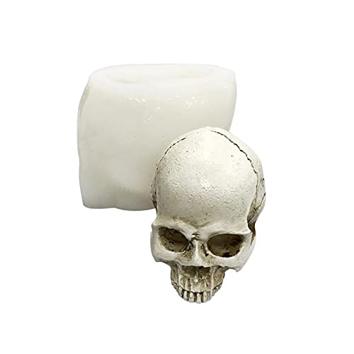 Greatideal Halloween-Totenkopf-Form, Silikon-Skelett-Kopf-Form, Totenkopf-Form, Kerzenformen, 3D-Harzguss-Epoxidformen, DIY-Werkzeug, für Schokolade, Gips, Kerzen (zufällige Farbe)