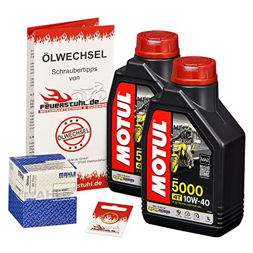 Motul 10W-40 Öl + Mahle Ölfilter für Yamaha Raptor 700 /SE (YFM 700 R), 06-15 - Ölwechselset inkl. Motoröl, Filter, Dichtring