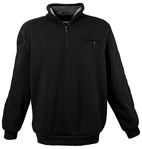 Lavecchia Übergrössen !!! Schickes Sweatshirt mit Troyerkragen und Zipper in 2 Farben LV-2100, Black, 4XL