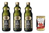 Pantaleo Olio extra vergine di oliva 100% italiano, 100% italienisch extra nativ Olivenöl 3x 750ml + Italian Gourmet plpa 400g