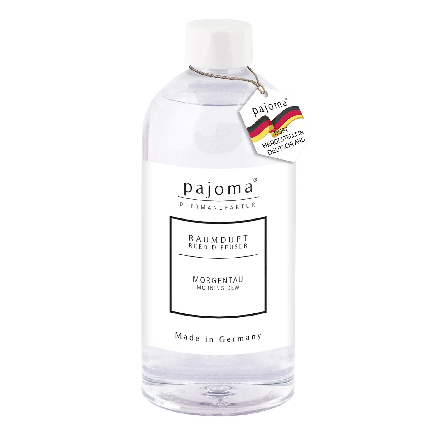 pajoma® Raumduft Nachfüllflasche 500 ml, Morgentau | Nachfüller für Lufterfrischer | intensiver und hochwertiger Duft in Premium Qualität