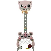 Sweety Toys 12725 3in1 Spielset - Basketballständer, Fußballtor, Ringe werfen, höhenverstellbar, Korbhöhe 135 cm, rosa