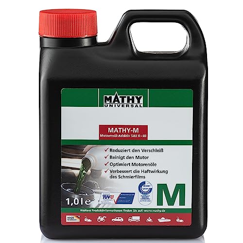 MATHY-M Motoröl Additiv 1,0 l - Ölzusatz Motor - Verschleißschutz für alle Otto- und Dieselmotoren - Einsetzbar in Allen Motorenölen - Motorschutz