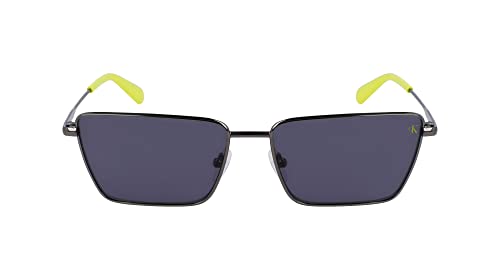Calvin Klein Jeans Unisex Ckj22217s Sonnenbrille, Dunkles Ruthenium/Grau, Einheitsgröße