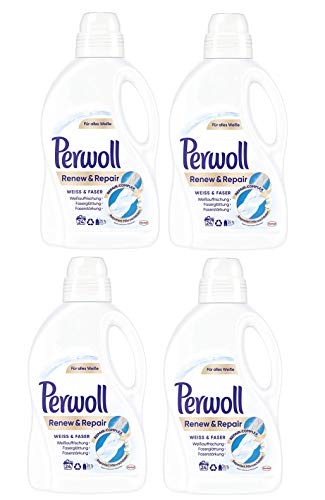 Perwoll Renew und Repair Weiß und Faser Feinwaschmittel, 48 (2 x 24) Waschladungen, für weiße Wäsche