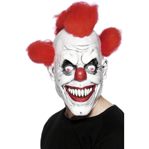 Amakando Horror Clown Maske Halloween Clownsmaske 3/4 Clownmaske Harlekin Latexmasken Horrorclown Faschingsmaske Grusel Horrormaske