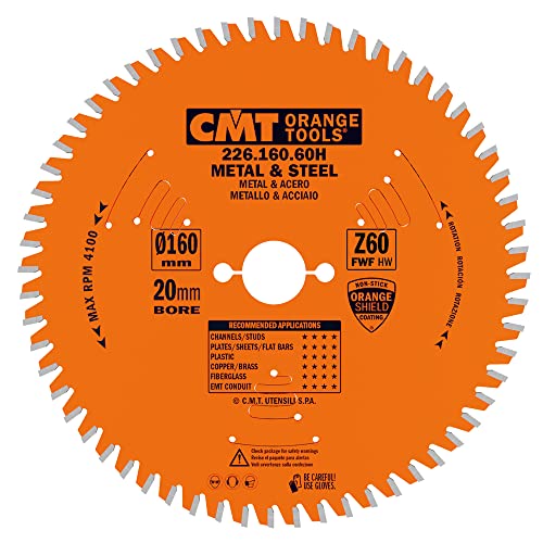 CMT Orange Tools 226.160.60H Klinge für Materialien Eisen-PVC HW 160x2.0/1.6x20+16 Z60 FWF