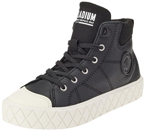 Palladium Ace Kids Lo Cuff Sneaker, Black White, 29 EU