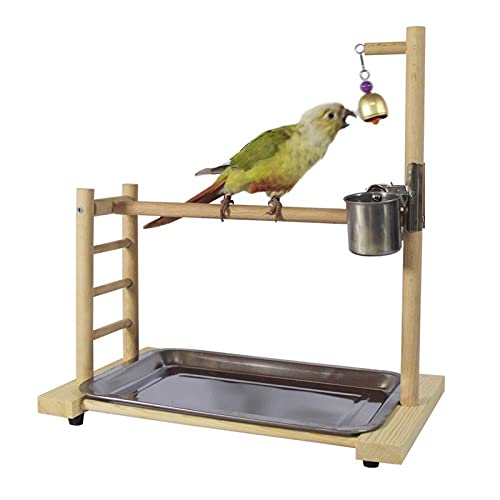 DJDEFK Vogel Spielplatz Birdcage Steht Papageispielgymnastik Holz Conure Spielplatz Vogel Käfigständer Zubehör Birdhouse Decor Tischplatte