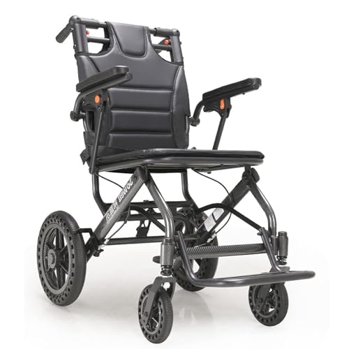 Rollstuhl Faltbar Leicht Reiserollstuhl, Ultraleicht Rollstuhl Für Die Wohnung Und Unterwegs, Stoßdämpfender Faltbarer Rollstühle, Transportrollstühle