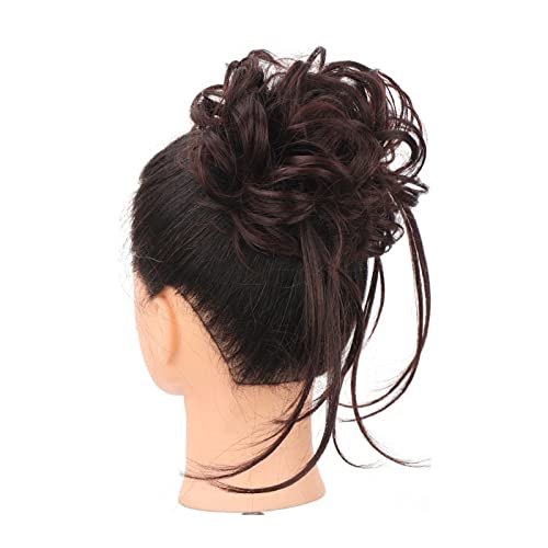 Haarteil Haargummi Stücke lockiges gewelltes Haarknoten-Haargummi for Frauen, unordentlicher Dutt-Haarteil, synthetische, zerzauste Hochsteckfrisur-Haarknoten, Verlängerung, elastisches Haarband Haart