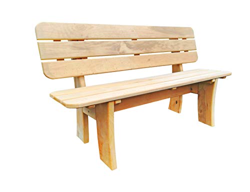 Mega Holz 3-Sitzer Gartenbank aus massiver Erle 130 cm | Holzbank Parkbank Balkonbank
