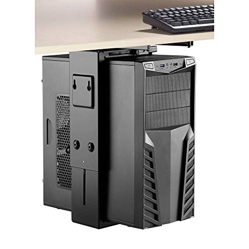 SpeaKa Professional PC Halterung Untertisch, Vertikal, Horizontal SP-6353552 Schwarz Belastbar bis Gewicht=10 kg