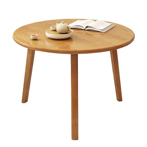GJ Moderner, minimalistischer Couchtisch, runder Tisch aus massivem Holz, Balkon aus Reiner Eiche, Aktivitätsterrasse, Kleiner Schreibtisch, kreativer Esstisch (Color : B, Size : 60x60x45cm)