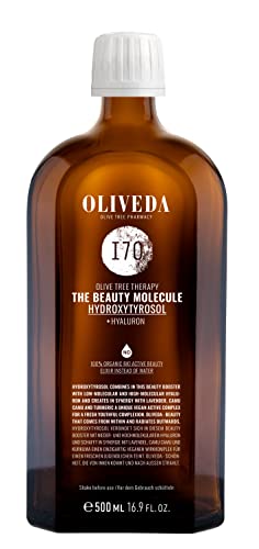 Oliveda I70 - The Beauty Molecule - Hyaluron Beauty Drink | Hydroxytyrosol | Vegan | Immun Boost | Beauty-Superbooster | Hyaluronsäure zum Trinken | Zink | Camu Camu | Curcumin | Biotin - 500 ml