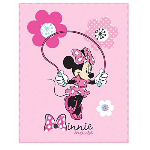 CTI 042130 Geschenkpack Disney Minnie Fleece Decke Flowers und Kissen Bulle de Gum, 110 x 140 cm und 40 x 40 cm, rosa
