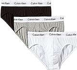 Calvin Klein Konfektion 3 Slips Mann Tripack Unterhose CK Artikel U2661G 3P HIP Brief, 998 Nero/Bianco/Grigio - Black/White/Grey, XL